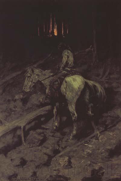 Frederic Remington Apache Fire Signal (mk43) Norge oil painting art
